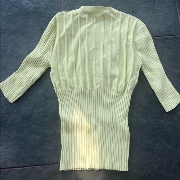 Frame Denim Cream Ribbed Crew Neck Sweater - Picture 3 of 3